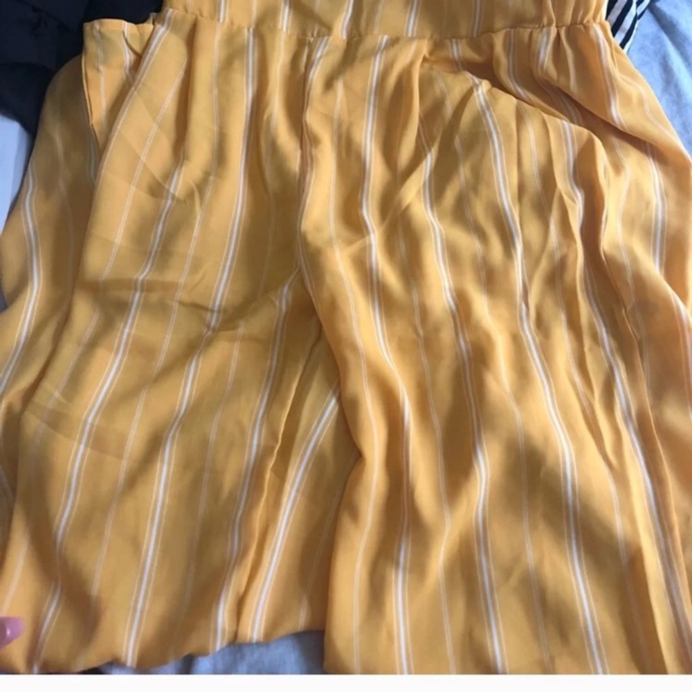 Yellow flowy pants
